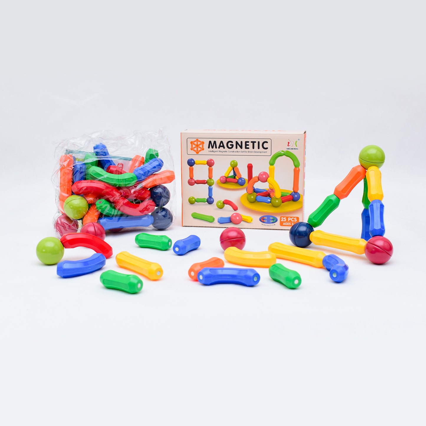 Magnetic Construction Blocks – 64 Pieces (STEM Learning Set)