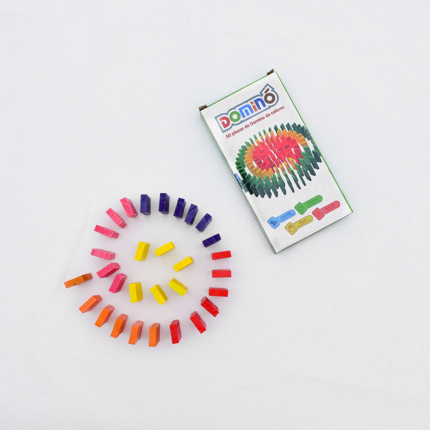 Wooden Color Domino Set – 50 Pieces