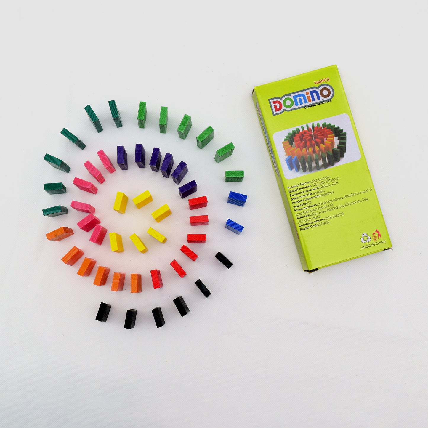 Wooden Color Domino Set – 100 Pieces