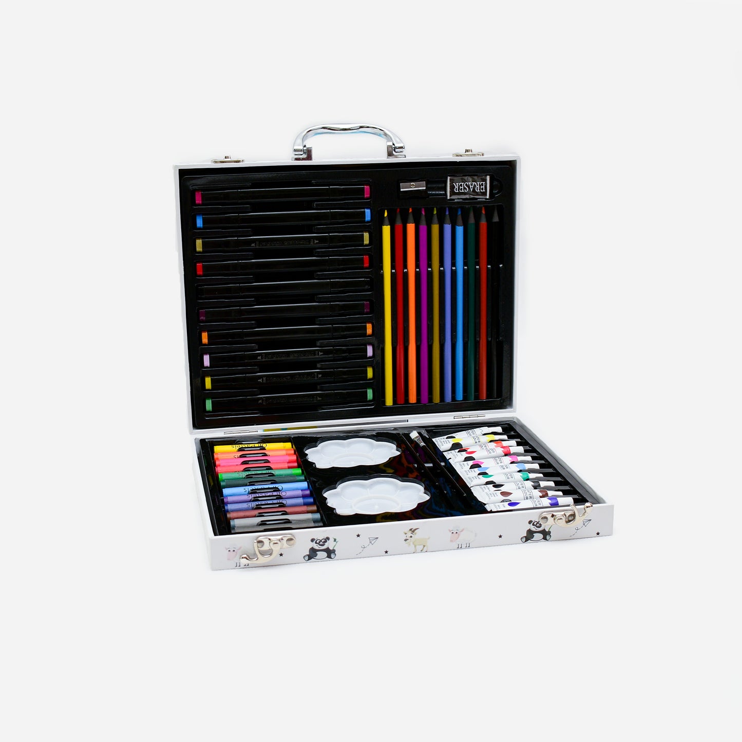 Kids Art & Craft Wooden Drawing Box – 50 Pieces