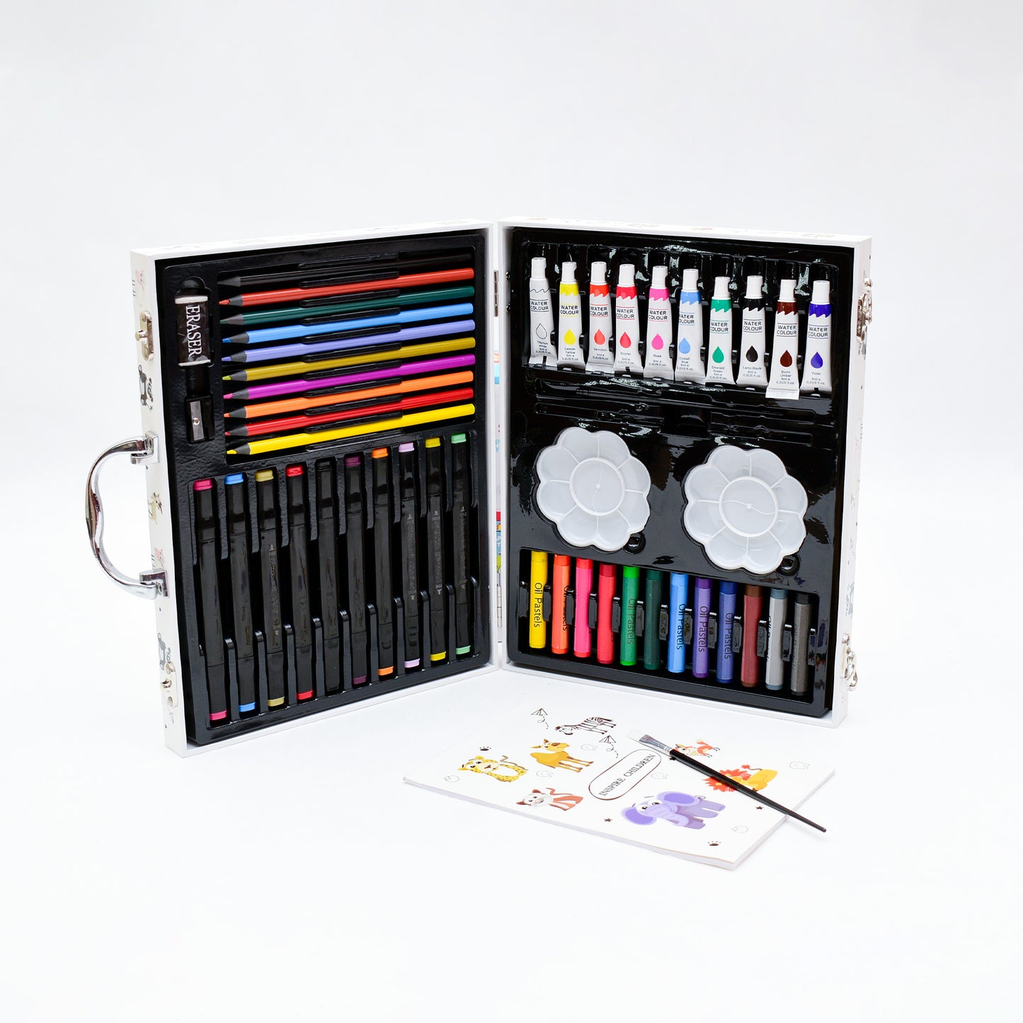 Kids Art & Craft Wooden Drawing Box – 50 Pieces