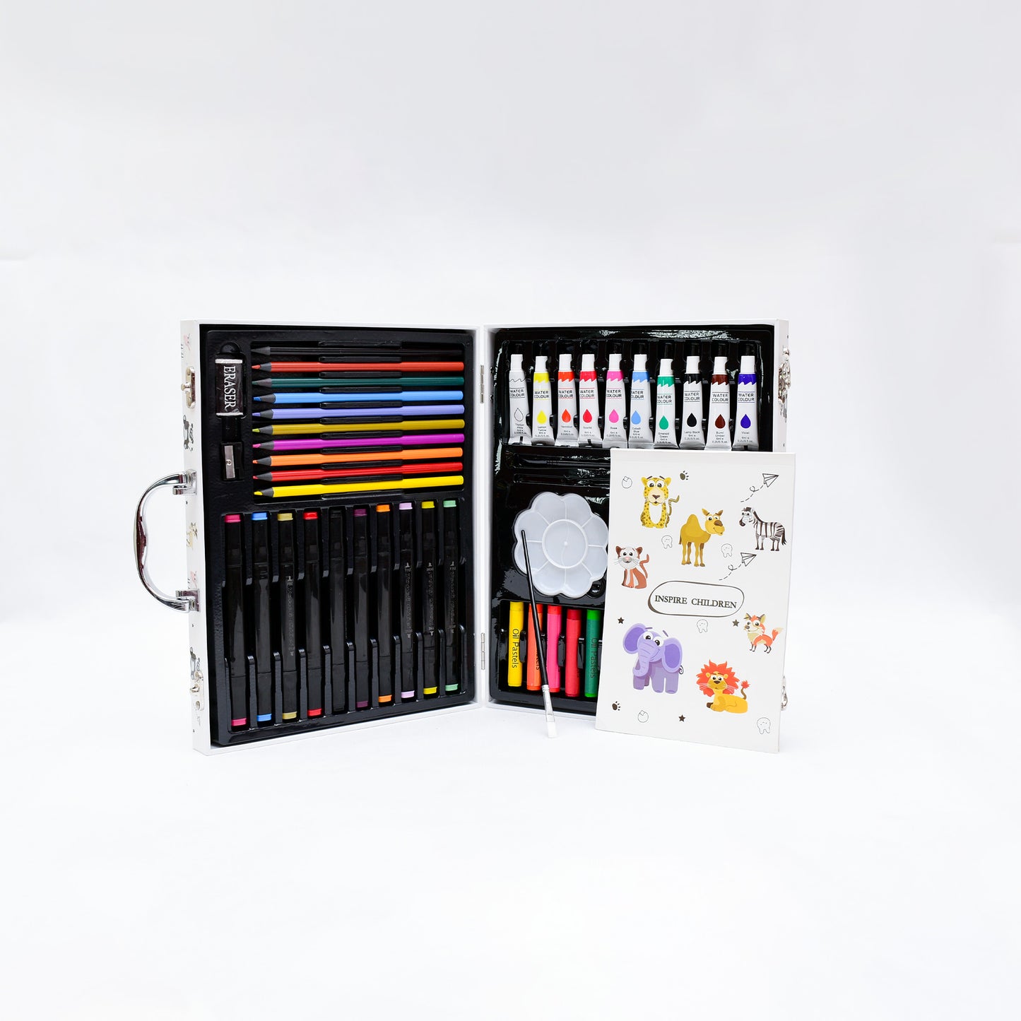 Kids Art & Craft Wooden Drawing Box – 50 Pieces