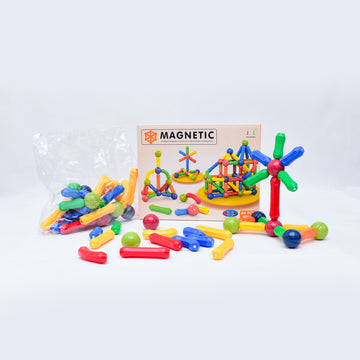 Magnetic Construction Blocks – 64 Pieces (STEM Learning Set)