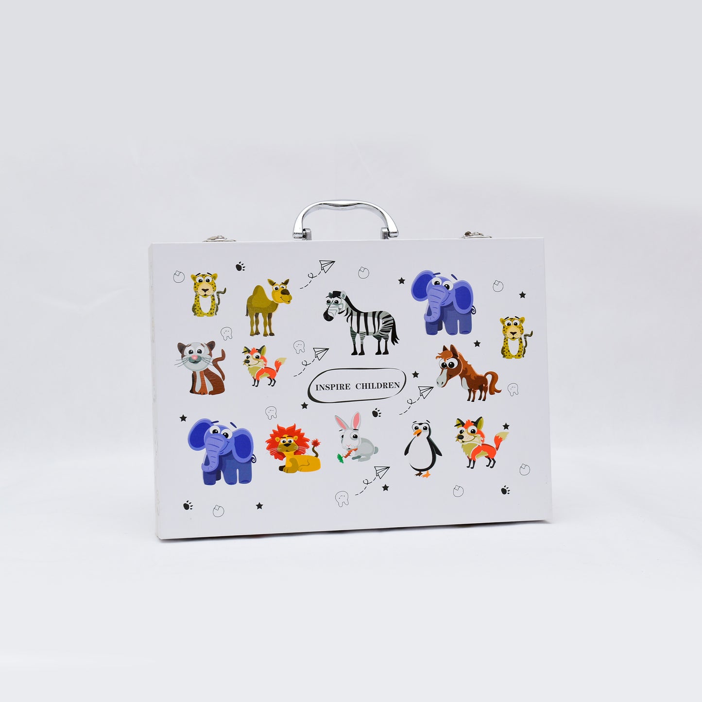 Kids Art & Craft Wooden Drawing Box – 60 Pieces (Deluxe)